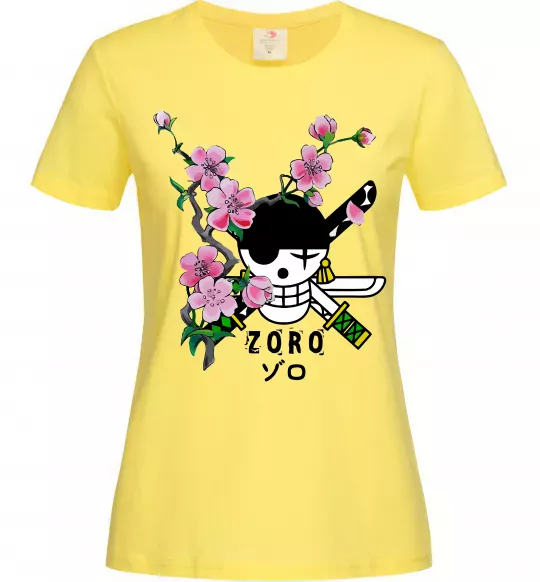 Женская футболка Zoro sakura Лимонный фото