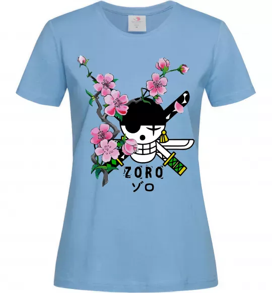 Женская футболка Zoro sakura Голубой фото