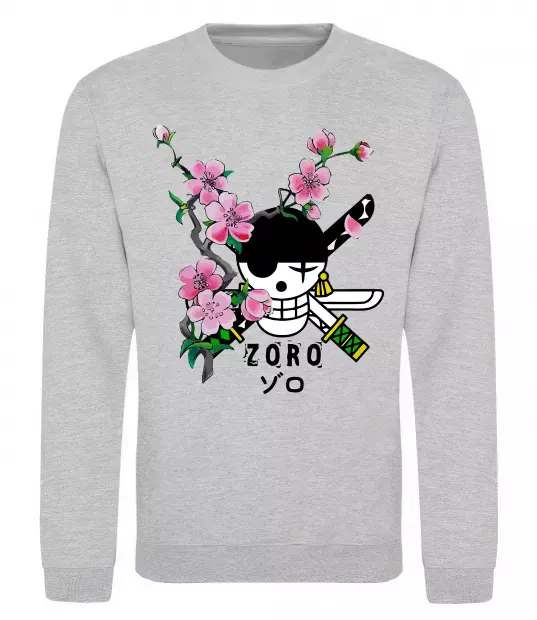 Світшот Zoro sakura Сірий меланж фото