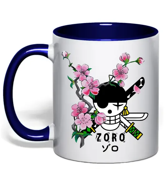 Чашка с цветной ручкой Zoro sakura Глубокий темно-синий фото
