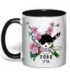 Чашка с цветной ручкой Zoro sakura Черный фото