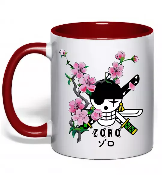 Чашка с цветной ручкой Zoro sakura Красный фото