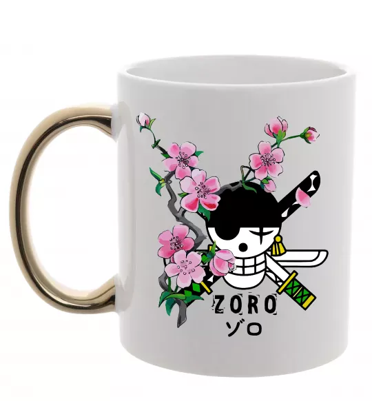 Чашка с цветной ручкой Zoro sakura Золото фото