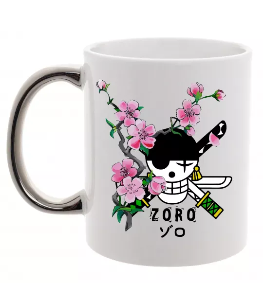 Чашка с цветной ручкой Zoro sakura Серебро фото