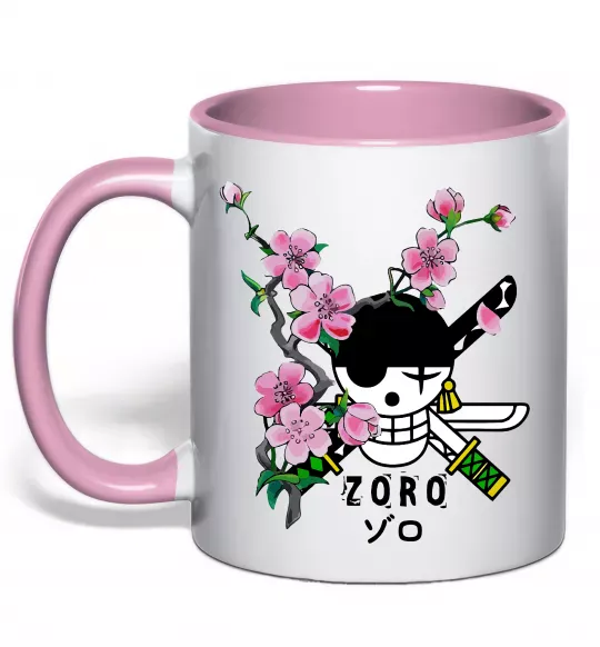 Чашка с цветной ручкой Zoro sakura Нежно розовый фото