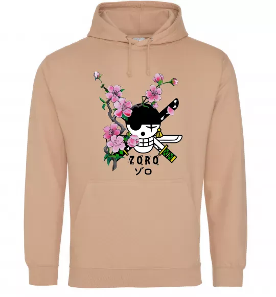 Жіноча толстовка (худі) Zoro sakura Пісочний фото