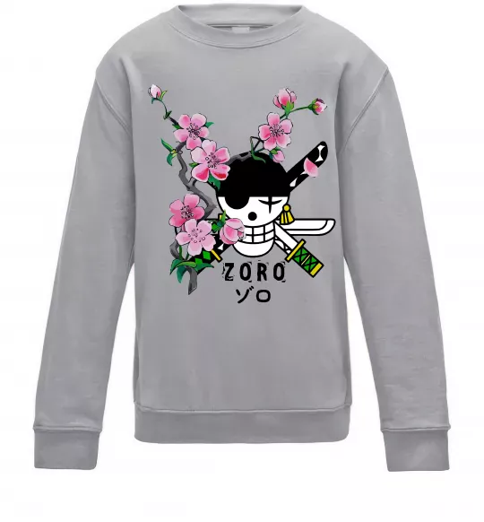 Детский Свитшот Zoro sakura Серый меланж фото