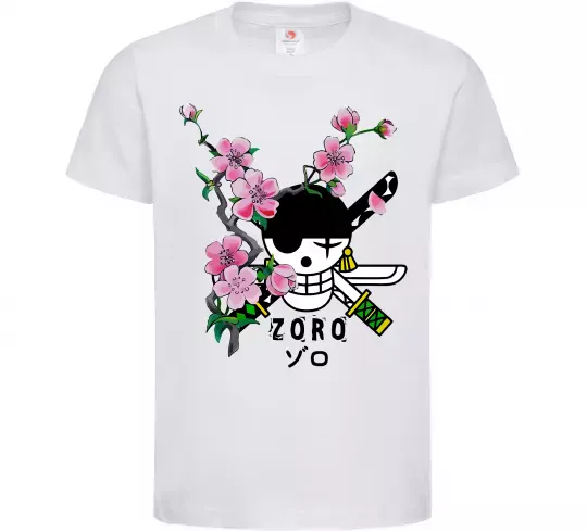 Детская футболка Zoro sakura Белый фото