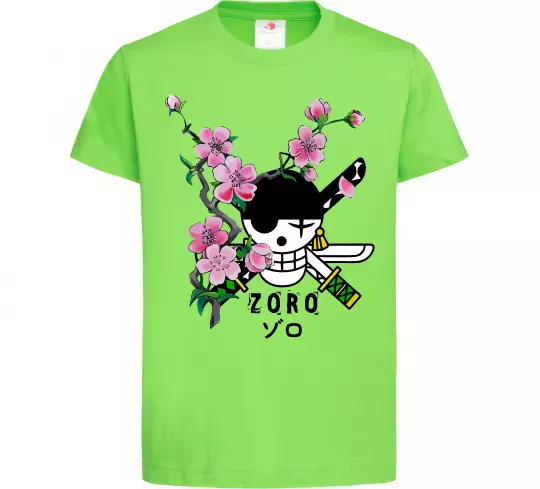 Детская футболка Zoro sakura Лаймовый фото