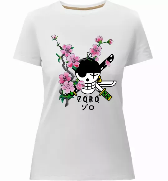 Жіноча преміум футболка Zoro sakura Білий фото