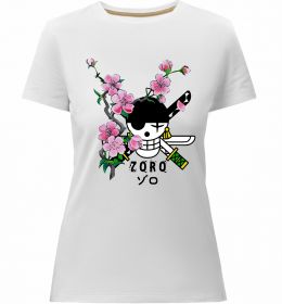 Женская премиум футболка Zoro sakura
