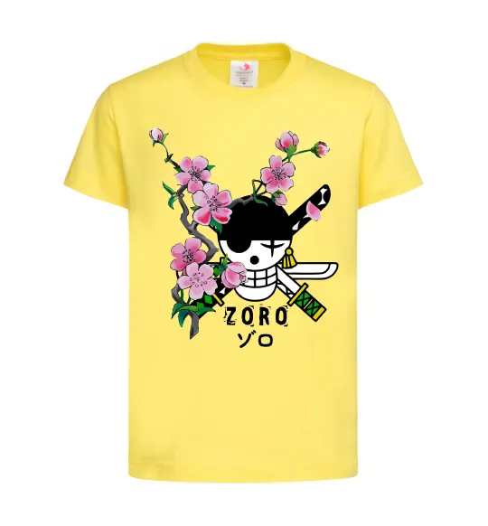 Дитяча футболка Zoro sakura Лимонний фото