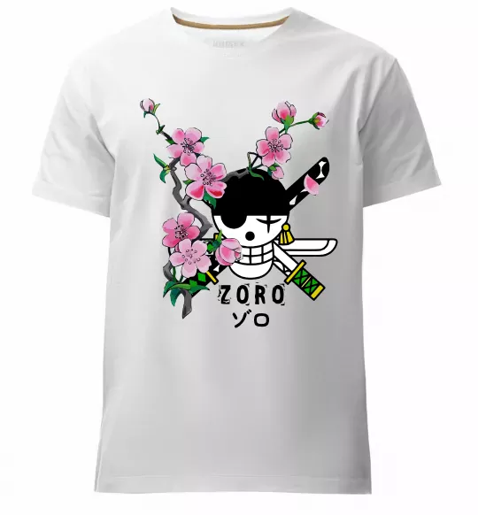 Чоловіча преміум футболка Zoro sakura Білий фото