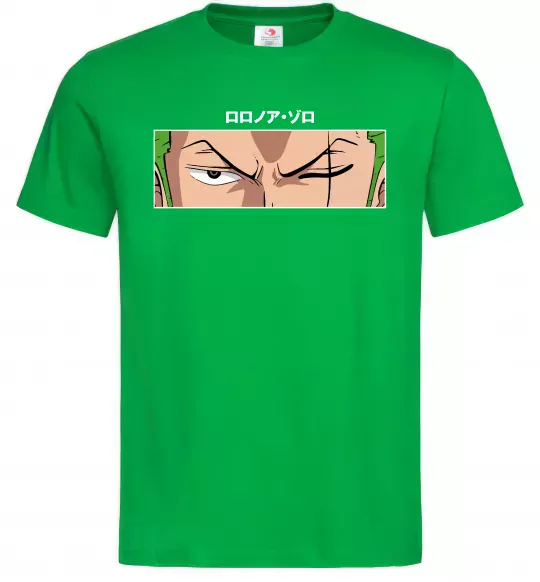 Мужская футболка Zoro eyes Зеленый фото