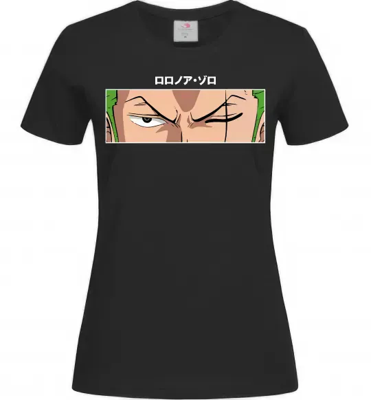 Женская футболка Zoro eyes Черный фото