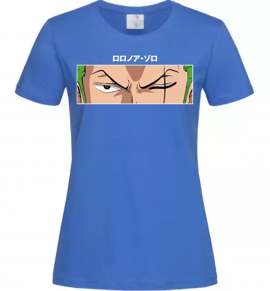 Женская футболка Zoro eyes Ярко-синий фото