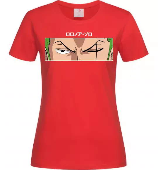 Женская футболка Zoro eyes Красный фото