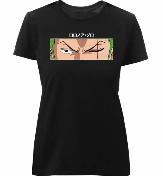 Жіноча преміум футболка Zoro eyes Чорний фото