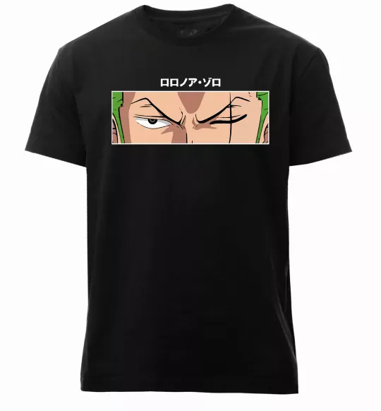 Мужская премиум футболка Zoro eyes Черный фото