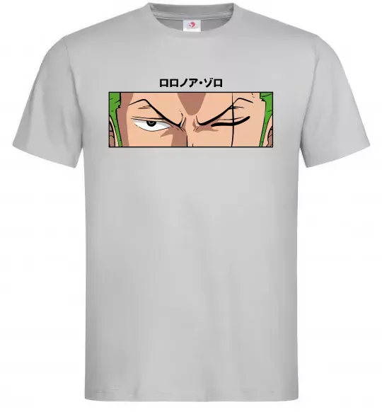 Мужская футболка Zoro eyes Серый фото