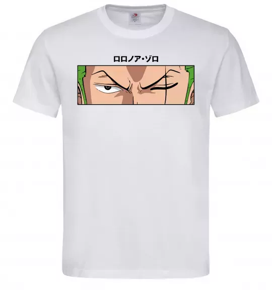 Мужская футболка Zoro eyes Белый фото