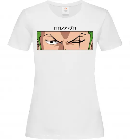 Женская футболка Zoro eyes Белый фото