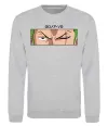 Свитшот Zoro eyes Серый меланж фото