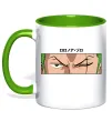 Чашка с цветной ручкой Zoro eyes Лаймовый фото