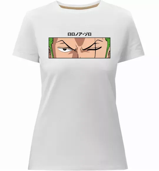 Жіноча преміум футболка Zoro eyes Білий фото