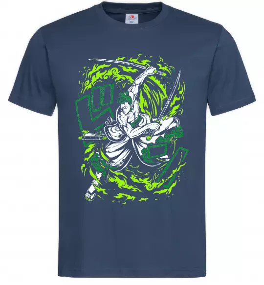 Чоловіча футболка Zoro art Темно-синій фото