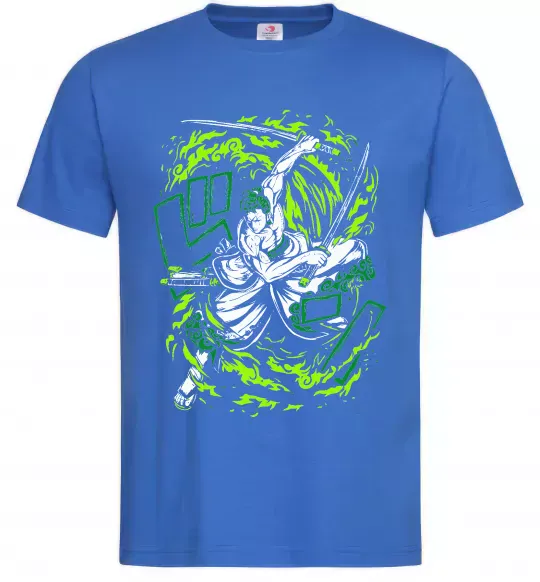 Чоловіча футболка Zoro art Яскраво-синій фото