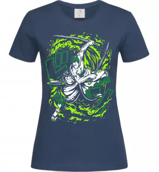 Женская футболка Zoro art Темно-синий фото