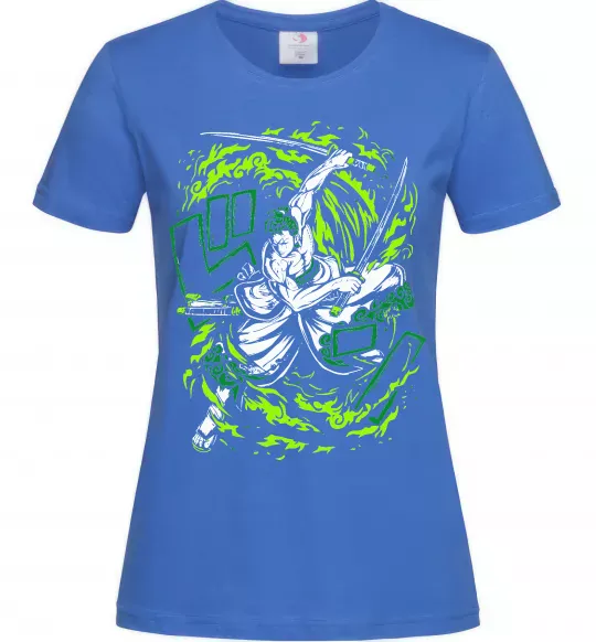 Женская футболка Zoro art Ярко-синий фото