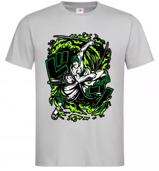 Чоловіча футболка Zoro art Сірий фото