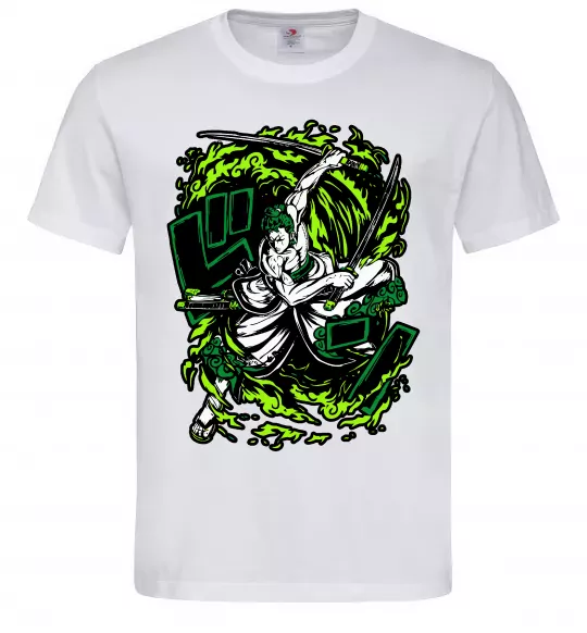 Чоловіча футболка Zoro art Білий фото