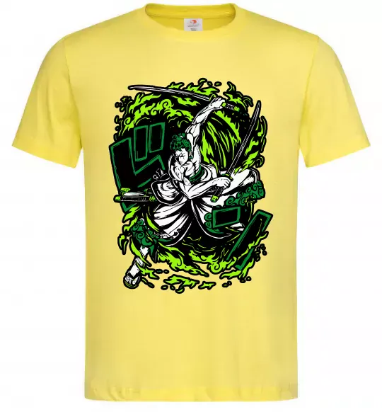 Чоловіча футболка Zoro art Лимонний фото
