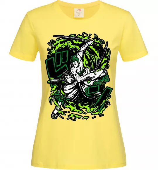 Женская футболка Zoro art Лимонный фото