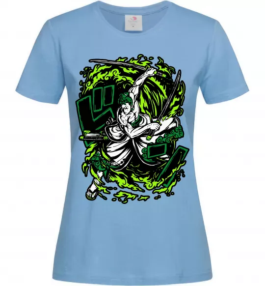 Женская футболка Zoro art Голубой фото