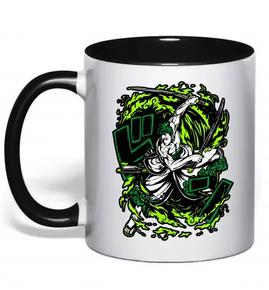 Чашка с цветной ручкой Zoro art Черный фото