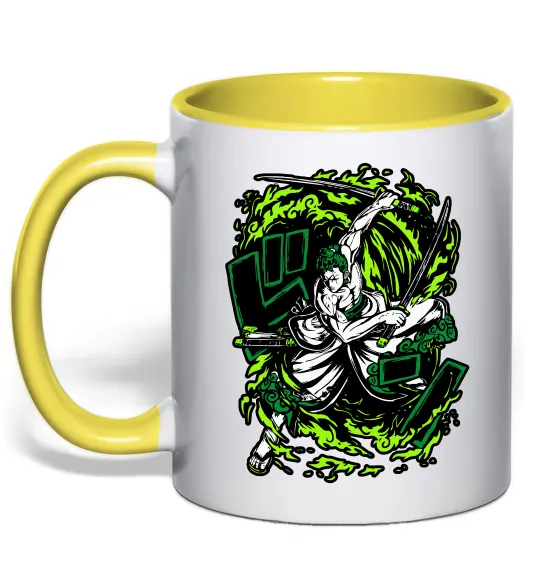 Чашка с цветной ручкой Zoro art Лимонный фото