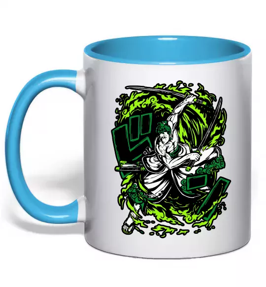 Чашка с цветной ручкой Zoro art Голубой фото