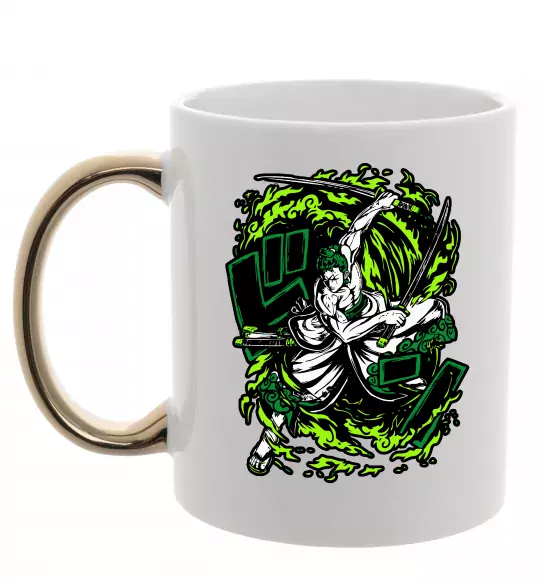 Чашка с цветной ручкой Zoro art Золото фото