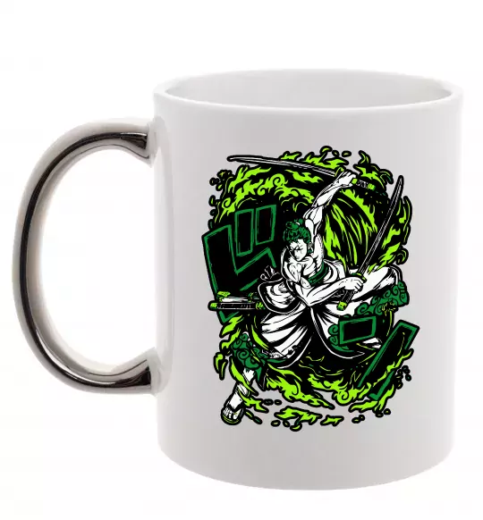 Чашка с цветной ручкой Zoro art Серебро фото