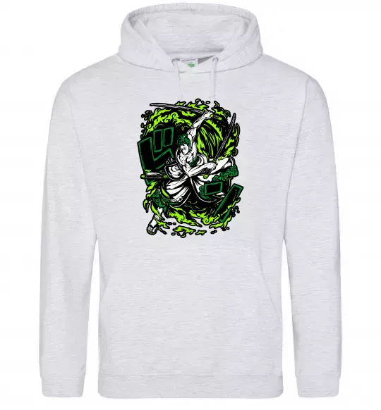 Жіноча толстовка (худі) Zoro art Сірий меланж фото