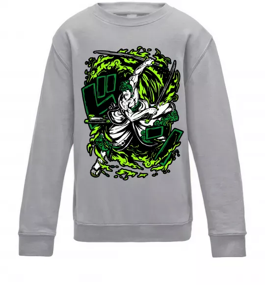 Дитячий світшот Zoro art Сірий меланж фото