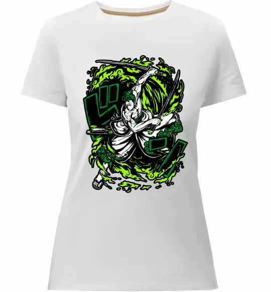 Жіноча преміум футболка Zoro art Білий фото