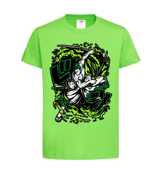 Дитяча футболка Zoro art Лаймовий фото