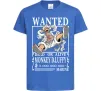 Дитяча футболка Luffy wanted Яскраво-синій фото
