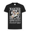 Дитяча футболка Luffy wanted Чорний фото