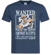 Мужская футболка Luffy wanted Темно-синий фото